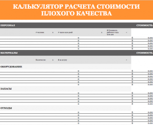 Калькулятор расчета стоимости плохого качества